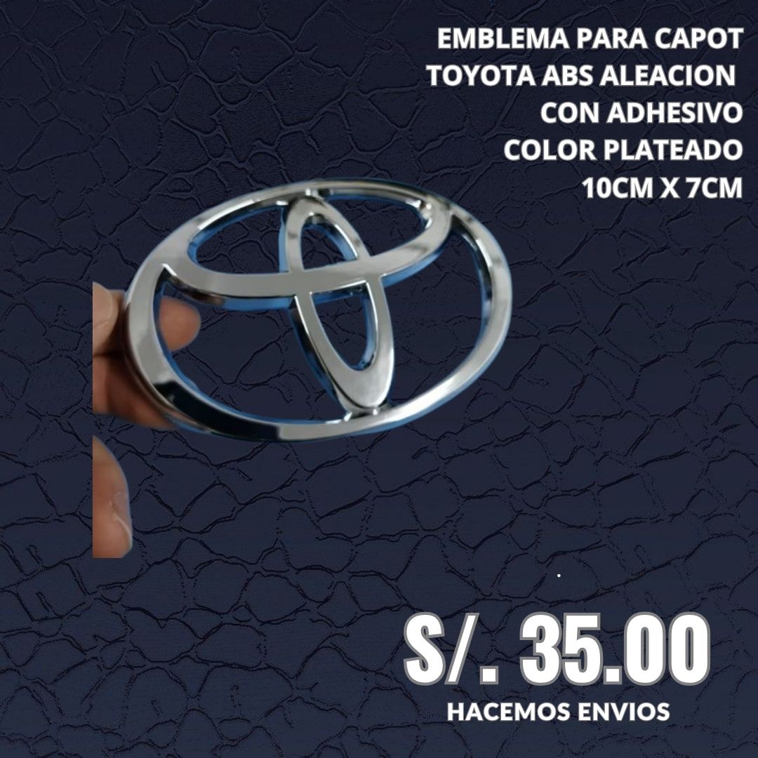 EMBLEMA ABS TOYOTA 10X7CM CROMADO