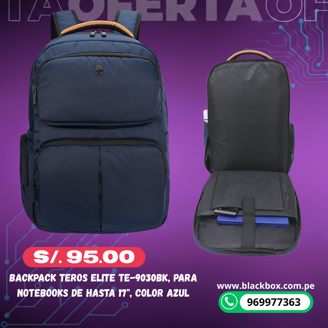 Backpack Teros Elite TE-9035BL, para Notebooks de hasta 17",