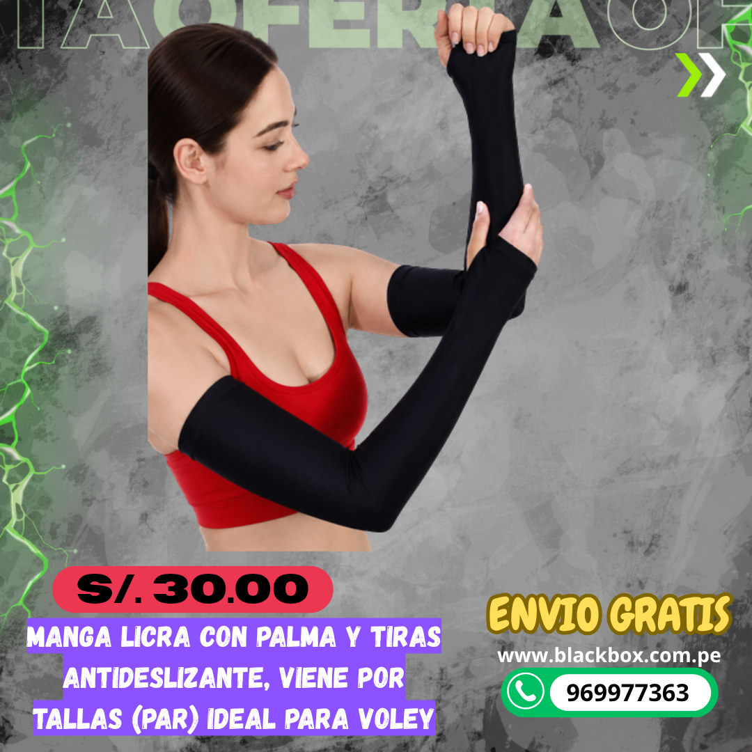 Manga deportiva larga con palma (par) y tira antideslizante