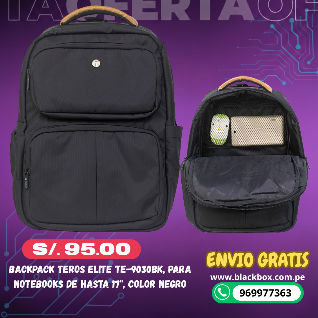 Backpack Teros Elite TE-9035BL, para Notebooks de hasta 17",