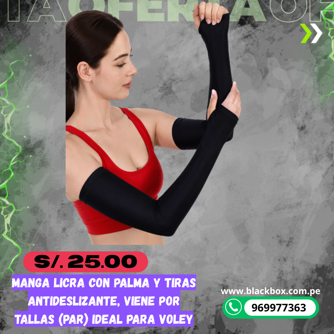 Manga deportiva larga con palma (par) y tira antideslizante
