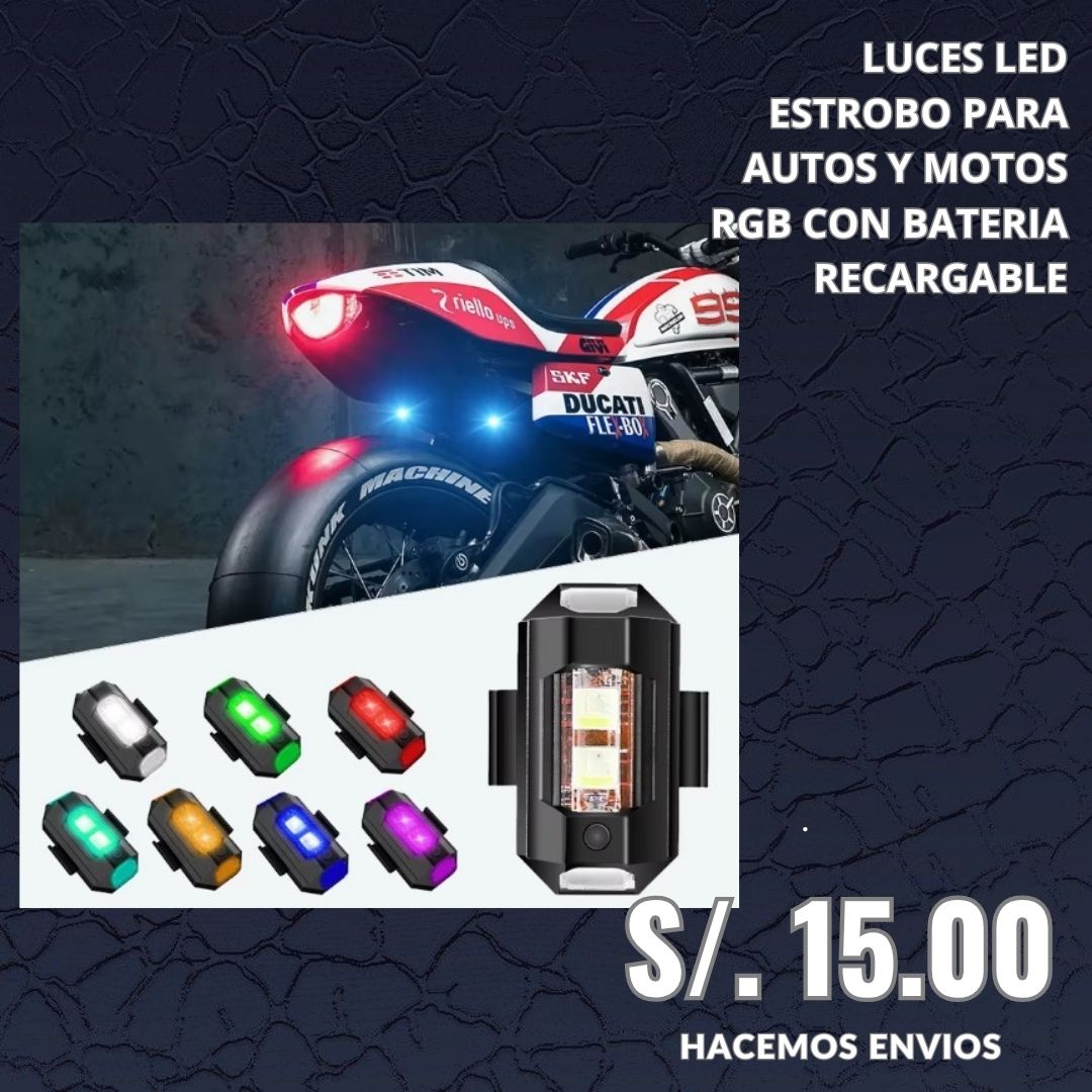 LUCES LED PARA UTO U MOTO CON BATERIA RECARGABLE