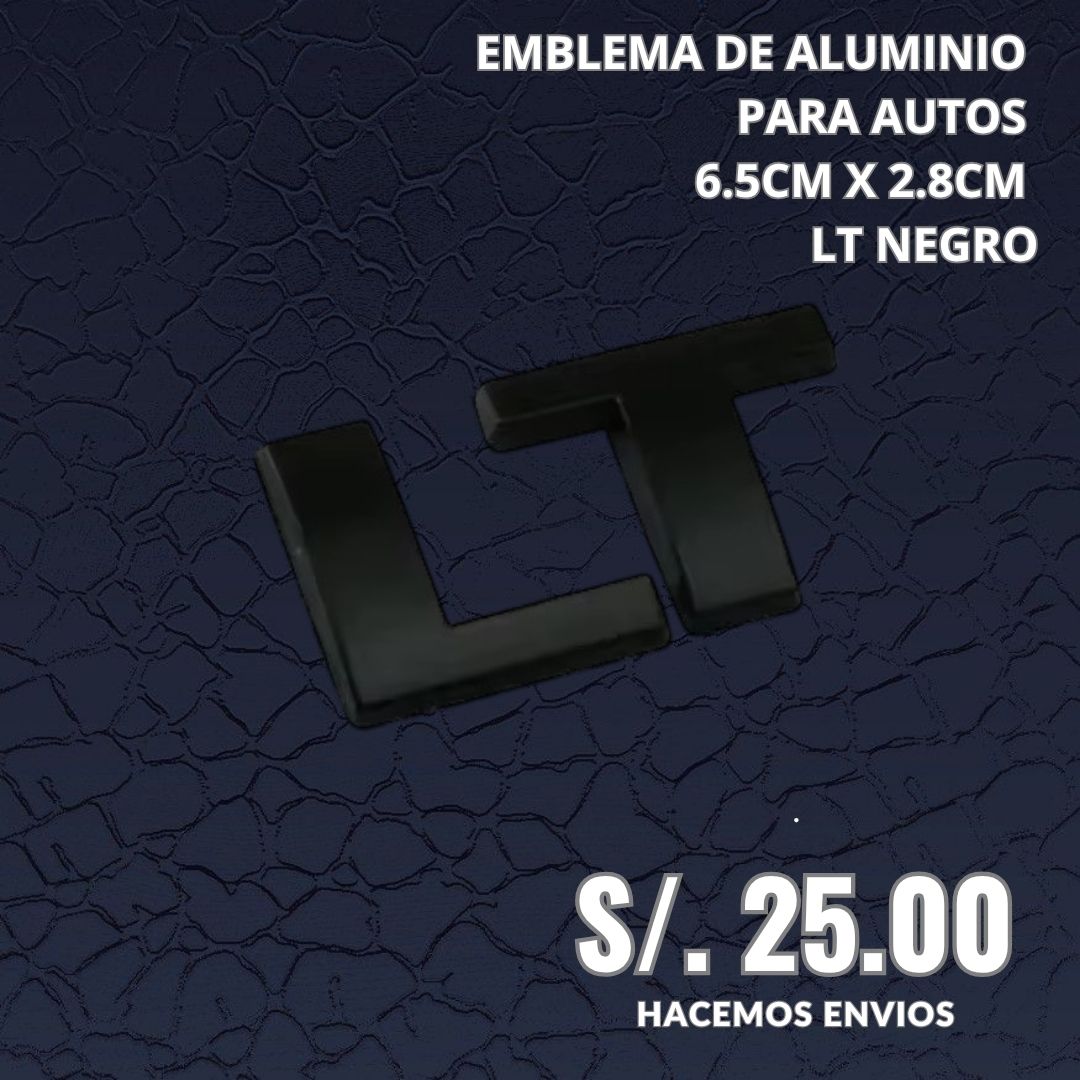 EMBLEMA PARA AUTO LT NEGRO