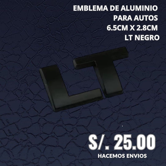 EMBLEMA PARA AUTO LT NEGRO
