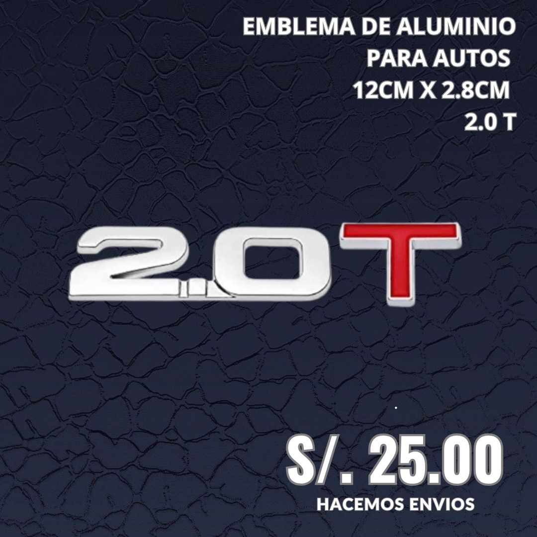 EMBLEMA DE METAL 2.0T PARA AUTO