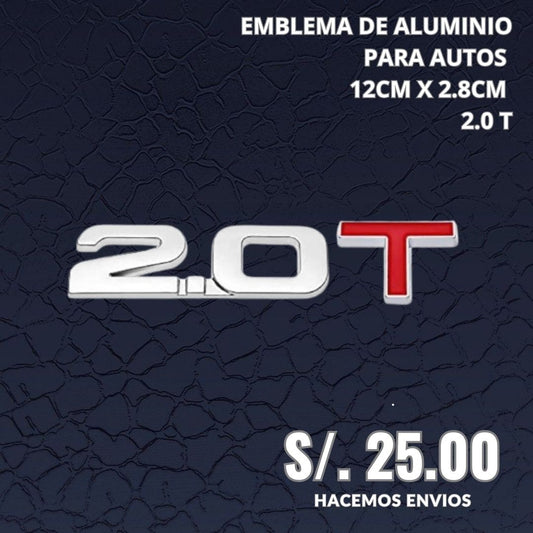 EMBLEMA DE METAL 2.0T PARA AUTO