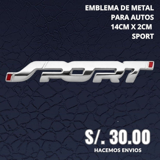 EMBLEMA DE METAL SPORT AUTOS