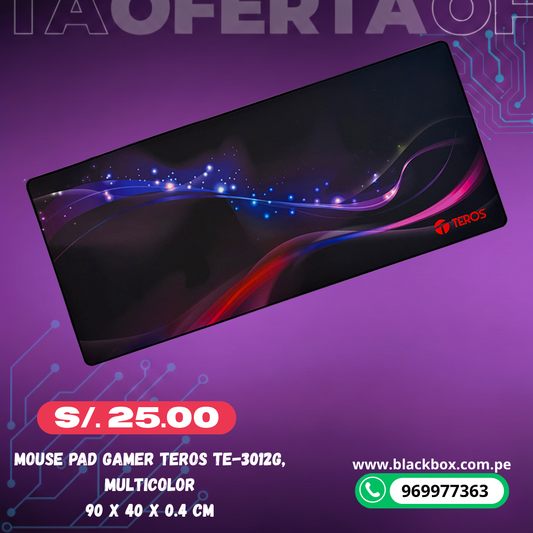 Mouse pad gamer TEROS TE-3012G, multicolor