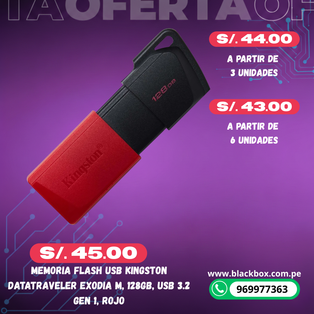 Memoria Flash USB Kingston DataTraveler Exodia M, USB 3.2 Gen 1, TAMAÑOS VARIOS