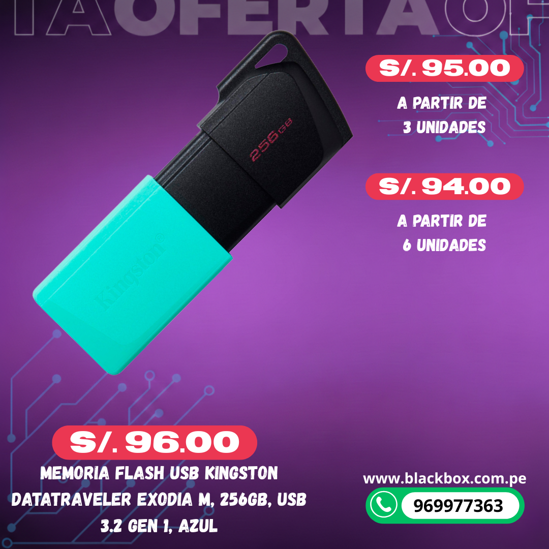 Memoria Flash USB Kingston DataTraveler Exodia M, USB 3.2 Gen 1, TAMAÑOS VARIOS