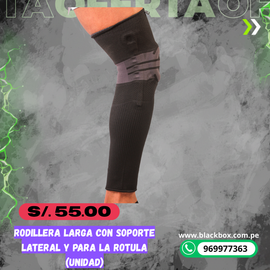 Rodillera Larga con Soporte Lateral y para la Rótula (Unidad)