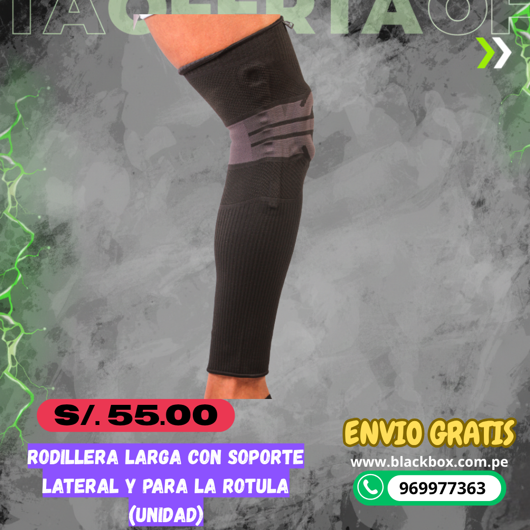 Rodillera Larga con Soporte Lateral y para la Rótula (Unidad)