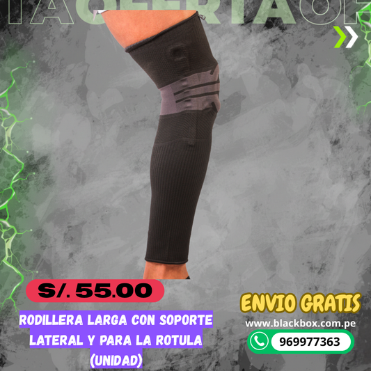 Rodillera Larga con Soporte Lateral y para la Rótula (Unidad)