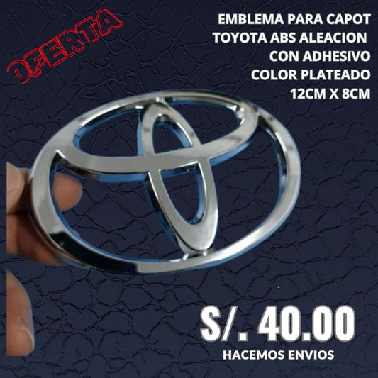 EMBLEMA ABS TOYOTA 12X8cm CROMADO