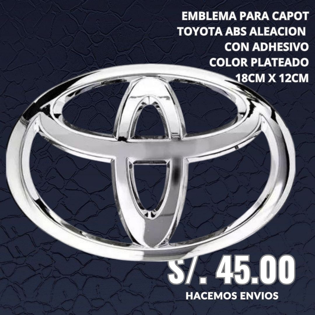 EMBLEMA ABS TOYOTA CROMADO 18X12cm