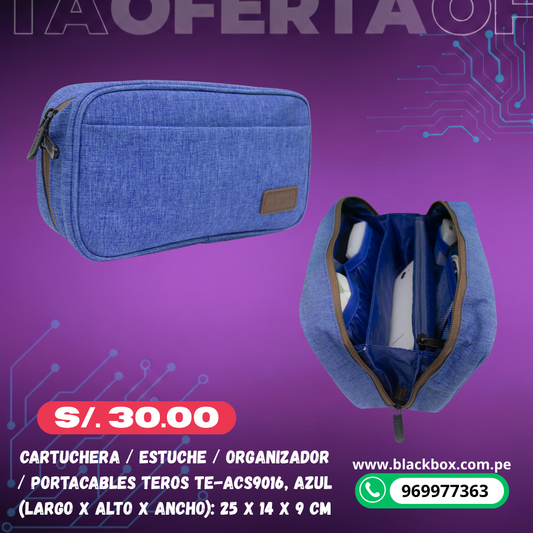 Cartuchera / Estuche / Organizador / Portacables TEROS TE-ACS9016,
