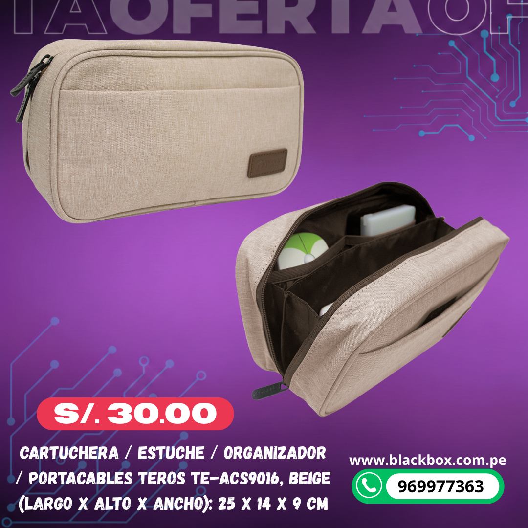 Cartuchera / Estuche / Organizador / Portacables TEROS TE-ACS9016,