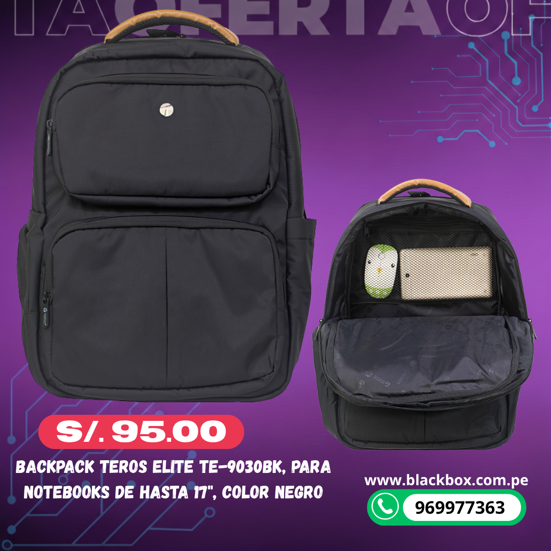 Backpack Teros Elite TE-9035BL, para Notebooks de hasta 17",