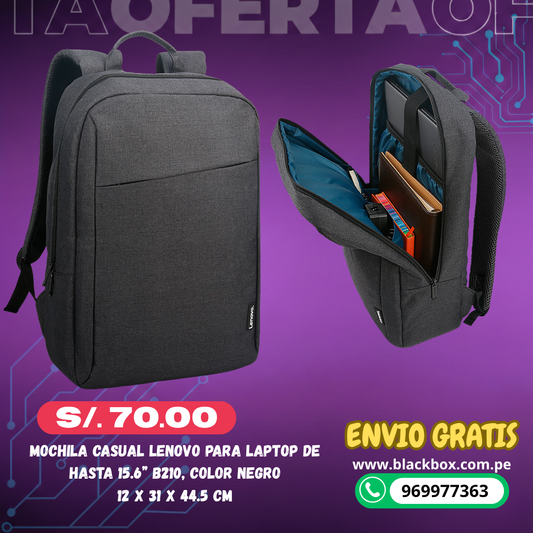 Mochila Lenovo 15.6 Casual B210, compatible con portatiles de hasta 15.6"