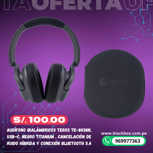 Audífono inalámbricos TEROS TE-8038N, USB-C,