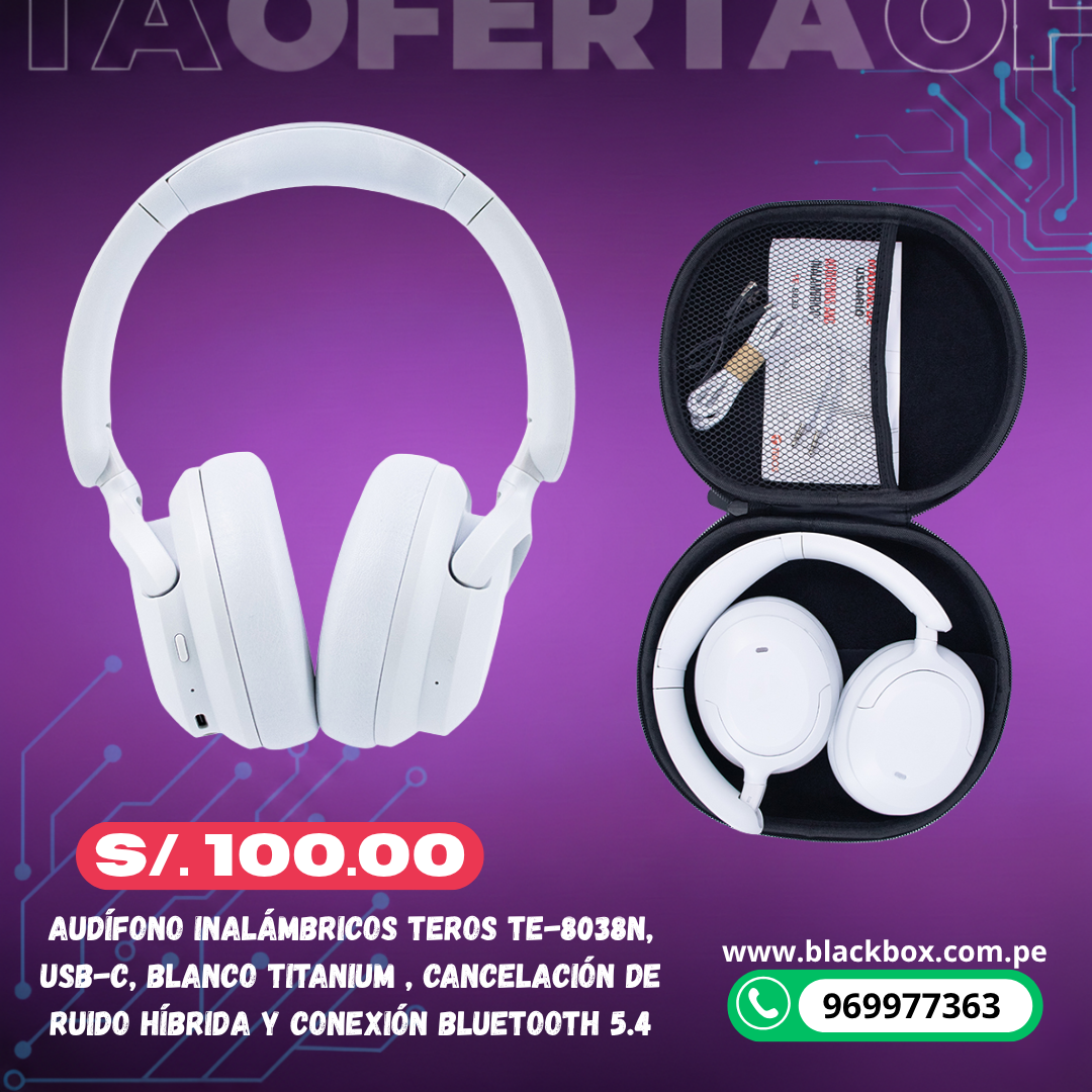 Audífono inalámbricos TEROS TE-8038N, USB-C,
