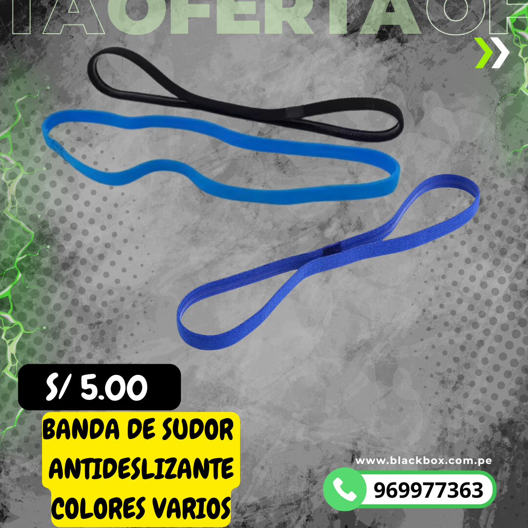 BANDA DE SUDOR ANTIDESLIZANTE COLORES VARIOS