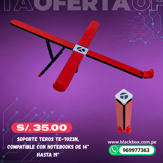 Soporte TEROS TE-7023N, compatible con notebooks de 14" hasta 19"
