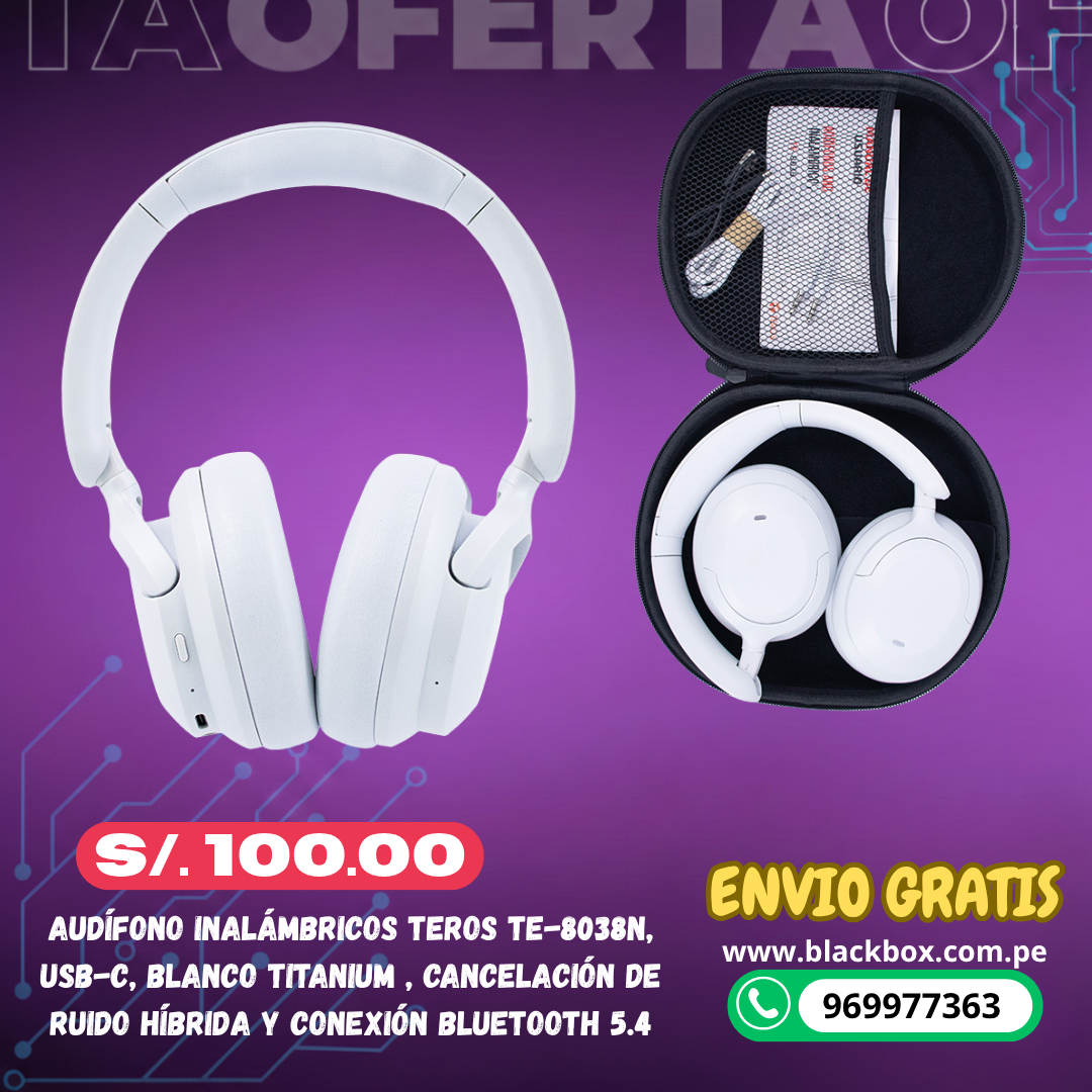 Audífono inalámbricos TEROS TE-8038N, USB-C,