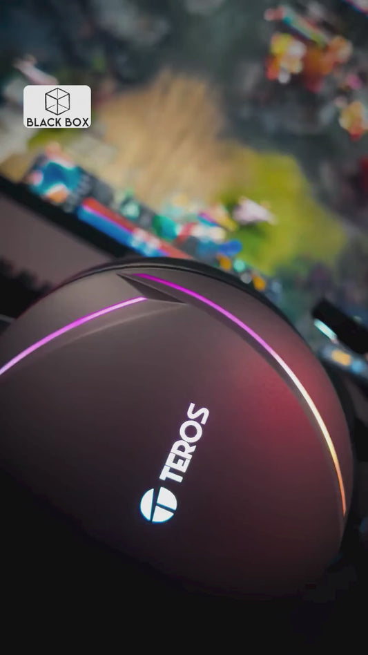 Auriculares Gaming TEROS TE-8170N estéreo 7.1, micrófono, conector USB, Negro, Luces RGB